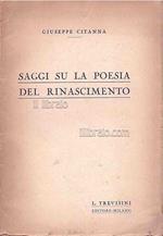 Saggi su la poesia Rinascimento