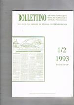 Bollettino dell'Istituto Calabrese per la storia dell'antifascismo e dell'Italia contemporanea. Semestrale. Disponiamo del n° 1 2 1993, fasc. 13°-14°. Si segnala: Partigiani cosentini in Val Sangone Da Crotone ad Auschwitz e ritorno: la vicenda di G. Tolo