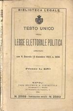 Testo unico della legge elettorale politica. approvato con R. Decreto 13 dicembre 1923, n. 2694