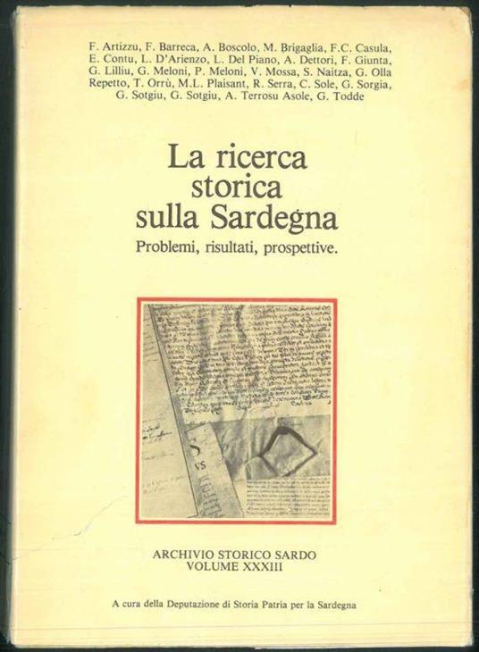 Stato attuale della ricerca storica sulla Sardegna. Archivio