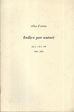 Erba d'arno Indice per autori. Dal n. 1 al n. 100 1980-2005