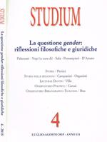 Studium Anno 111 N 4. La Questione Gender: Riflessioni Filosofiche E Giuridiche