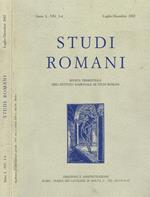 Studi Romani Anno L Nn.3-4. Rivista Trimestrale Dell'Istituto Nazionale Di Studi Romani