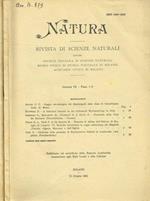 Natura. Rivista di scienze naturali. Vol.72 fasc.1/2, 3/4, anno 1981