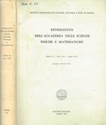 Rendiconto dell'accademia delle scienze fisiche e matematiche serie IV, vol.XLIV, anno CXVI, gennaio-dicembre 1977