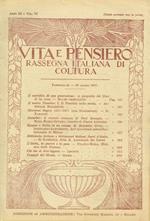 Vita e pensiero. Rassegna italiana di coltura. Anno III vol.VI, fascicolo 44, 20 agosto 1917