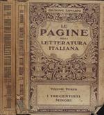 Le pagine della letteratura italiana Vol. III-VIII