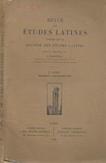 Revue des études latines publiée par la Société des études latines Fascicule I 1928