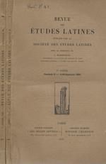 Revue des études latines publiée par la Société des études latines Fascicule II, III 1929