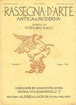 Rassegna d'arte antica e moderna. Pubblicazione mensile anno VIII fasc.6, giugno 1921