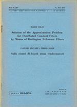 Solution of the Approximation Problem for Distributed Constant Filters by Means of Darlington Reference Filters - Sulla sintesi di bipoli senza trasformatori