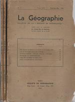 La Geographie - Bulletin de la Societe' de Geographie (1939 n. 1,2,3)