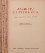 Archivio di Filosofia Anno X Fascicolo I-II-III, 1940-XVIII