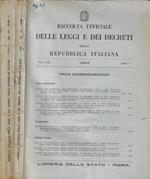 Raccolta ufficiale delle leggi e dei decreti della Repubblica Italiana anno 1962 Vol XII fascicoli I, II