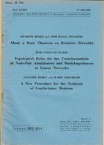 About a Basic Theorem on Resistive Networks - Topological Rules for the Transformations of Node-Pair Admittances and Mesh-Impedances in Linear Network - A New Procedure for the Synthesis of Conductance Matrices