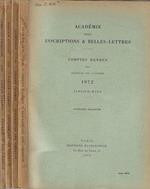 Académie des inscriprions & belles-lettres comptes rendus des séances de l'année 1972 (4 Voll)