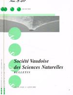 Société Vaudoise des Sciences Naturelles. Bulletin vol.87 fasc.3, 4. 2001