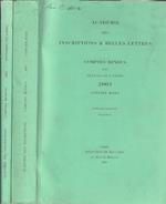 Académie des inscriprions & belles-lettres comptes rendus des séances de l'année 2001 fascicule I-IV janvier-marz novembre-décembre