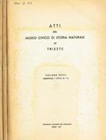 Atti del Museo Civico di Storia naturale di Trieste. Vol.XXVII fasc.1, 2, 3, 4 anno 1971-72