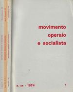 Movimento Operaio e Socialista Anno XX- 1974, dal n. 1 al n. 4