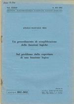 Un procedimento di semplificazione delle funzioni logiche - Sul problema della copertura di una funzione logica