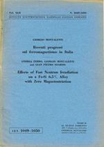 Recenti progressi sul ferromagnetismo in Italia - Effects of Fast Neutron Irradiation on a Fe-Si 6,5 % Alloy with Zero Magnetostriction