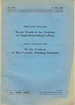 Recent Trends in the Synthesis of Single-Element-Kind n-Ports - On the Synthesis of Many-Variable Switching Functions