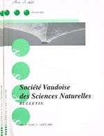 Société Vaudoise des Sciences Naturelles. Bulletin vol.87, fasc.1, 2, aout, decembre 2000