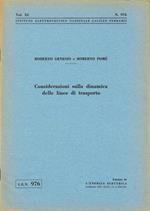 Considerazioni sulla dinamica delle linee di trasporto