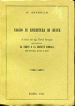 Saggio di riveditura di bucce al libro del sig. David Silvagni intitolato La corte e la società romana nei secoli XVIII e XIX