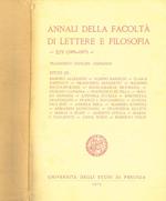 Annali Della Facoltà Di Lettere E Filosofia Vol. Xiv