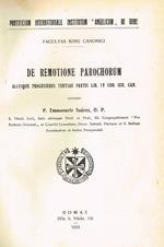 De remotione parochorum alIIsque processibus tertiae partis lib. IV cod. Iur. Can