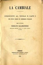 La Cambiale. Commento al titolo x capo I del nuovo codice di commercio italiano