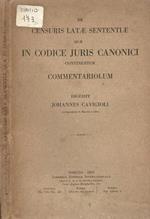De Censuris Latae Sententiae quae in Codice Juris Canonici. Commentariolum