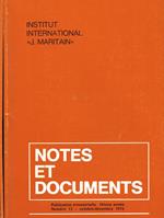 Notes Et Documents Anno IV N. 12 13. Publication Trimestrielle