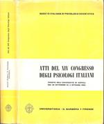 Atti del XIV congresso degli psicologi italiani. Tenuto nell'Università di Napoli dal 29 settembre al 3 ottobre 1962