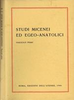 Studi Micenei ed Egeo- Anatolici (Fascicolo Primo)