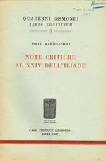 Note Critiche Al Xxiv Dell'Iliade