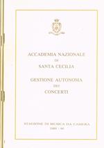 Stagione di musica da camera 1989 90. Gestione autonoma dei concerti