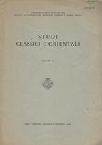 Studi Classici e Orientali Volume XII