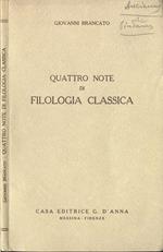 Quattro note di filologia classica