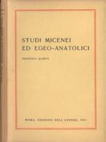 Studi micenei ed egeo. anatolici Fascicolo IV