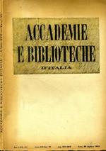 Accademie e Biblioteche d'Italia. Rivista bimestrale pubblicata a cura del ministero dell'educazione nazionale -