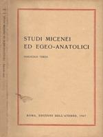 Studi Micenei ed Egeo. Anatolici