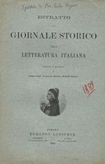Estratto dal Giornale Storico della Letteratura Italiana