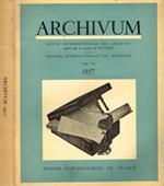 Archivum (vol. VII). Annuaire international des archives