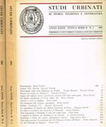 Studi Urbinati Di Storia, Filosofia E Letteratura Anno Xxxix Nuova Serie B N.1-2. Scritti In Onore Di Gennaro Perrotta