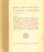 Annali Della Facoltà Di Lettere E Filosofia Vol Xiii (1975-1976)