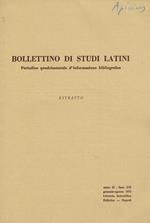 Bollettino Di Studi Latini Anno Ii Fasc.I-Ii Estratto. Periodico Quadrimestrale D'Informazione Bibliografica