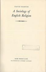 A Sociology of English Religion